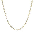 PAVOI 14K Gold Plated Curb Paperclip Box Sphere Bead Snake Herringbone and Figaro Chain Adjustable Necklace - style: Paperclip-S