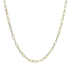 PAVOI 14K Gold Plated Curb Paperclip Box Sphere Bead Snake Herringbone and Figaro Chain Adjustable Necklace - style: Paperclip-S
