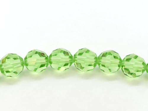 100pcs Adabele Austrian 4mm (0.16 Inch) Small Faceted Loose Round Crystal Beads Peridot Green Compatible with 5000 Swarovski Crystals Preciosa SS2R-416 - color: Peridot Green, size: 4mm Small (100pcs)