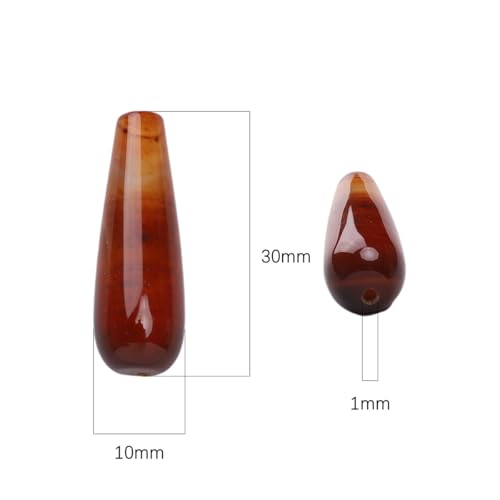 BEADIA Natural Dream AgateTeardrop Stone Beads 10x30mm 12pcs Dangle Earring Charm for DIY Jewelry Making - color: Dream Agate