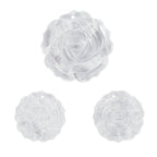 Justinstones 3pcs Carved Gemstone Flower Pendant Earrings Beads Set For Jewelry Making DIY 1.3 Inch & 1 Inch - color: Clear Quartz