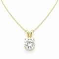Mariell Cubic Zirconia Crystal Pendant Necklace for Women, 2 Carat 8mm CZ, for Brides, Wedding, Mother's Day Jewelry Gift - color: Gold