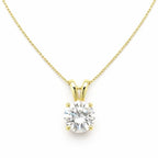Mariell Cubic Zirconia Crystal Pendant Necklace for Women, 2 Carat 8mm CZ, for Brides, Wedding, Mother's Day Jewelry Gift - color: Gold