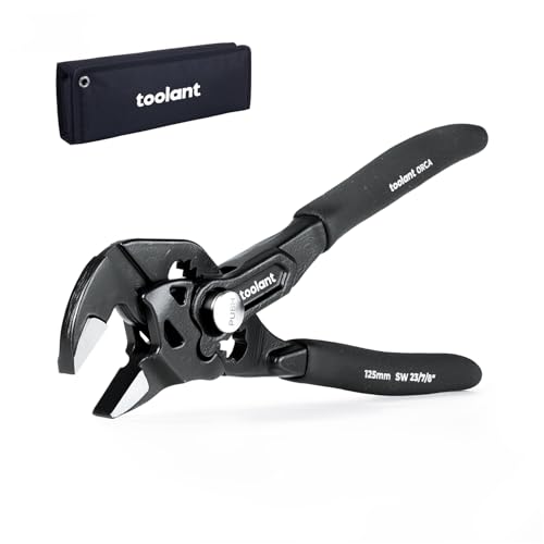 toolant 5-Inch Pocket Adjustable Plier Wrench, Zinc Phosphate CR-V Steel with Smooth Parallel Jaws and Pouch – Compact Portable Wrench for Plumbing, Nuts, Auto & Home Repairs - size: 5inch