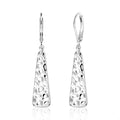 ALEXCRAFT 925 Sterling Silver Dangle Earrings for Women, 14K Gold Plated French Leverback Earrings, Hypoallergenic Lightweight Statement Hammer Square Bar Long Drop Earing for Women Trendy Jewelry - color: SilverA