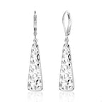 ALEXCRAFT 925 Sterling Silver Dangle Earrings for Women, 14K Gold Plated French Leverback Earrings, Hypoallergenic Lightweight Statement Hammer Square Bar Long Drop Earing for Women Trendy Jewelry - color: SilverA