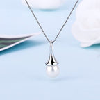 Sterling Silver Waterdrop Simple Bail Pin Pendant Fitting for Pearl Jewelry, Design Pendant Mount for Women DIY Jewelry Making