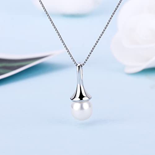 Sterling Silver Waterdrop Simple Bail Pin Pendant Fitting for Pearl Jewelry, Design Pendant Mount for Women DIY Jewelry Making