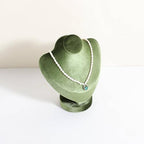 Velvet Necklace display stand for Selling, Jewelry Bust Mannequin for Show, Small Necklace Holder Stand【Green】 - color: Green