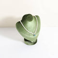 Velvet Necklace display stand for Selling, Jewelry Bust Mannequin for Show, Small Necklace Holder Stand【Green】 - color: Green