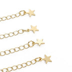 BEADIA 14K Gold Plated Extender Chains 75mm 20pcs Star Extension Tail Chains for Jewelry Making Findings - color: Star