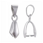 Fashewelry 200pcs Brass Pendant Pinch Bails Platinum 8x5mm Inner Diameter Dangle Charm Clasp Clip for Top Drilled Bead Necklace Earring Jewelry Making Pin:0.9MM - color: Platinum