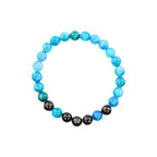 Black Obisidian Bracelets for Men 8" Inch Full Stretch Healing Crystal Bracelet, Beaded Charm Bracelet for Men Gifts Fathers Day Anniversary Birthday Gifts for Him - color: Hypersthene & Apatite Bracelets