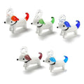 FASHEWELRY 5Pcs Handmade Cartoon Dog Lampwork Glass Pendants 3D Animals Glass Charms for DIY Jewelry Making - color: Dog