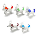 FASHEWELRY 5Pcs Handmade Cartoon Dog Lampwork Glass Pendants 3D Animals Glass Charms for DIY Jewelry Making - color: Dog
