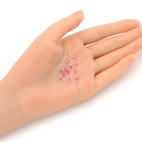 100pcs Authentic Preciosa 3mm (0.12 Inch) Small Faceted Bicone Crystal Loose Beads Rose AB (Pink) Compatible with Swarovski Elements Crystals for Jewelry Making Pre-B368 - color: Rose AB, size: 3mm (0.12 Inch) - 100pcs