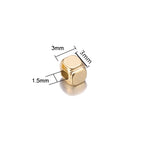 500 Pieces 3mm Cube Spacer Beads for Jewelry Making Alloy Spacer Beads Loose Spacer Beads Square Spacer Beads for DIY Craft Bracelet Necklace Jewelry Making, 1.5mm Hole, Gold