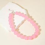 Chunky Acrylic Resin Beaded Necklace for Women Colorful Large Round Choker Adjustable Stack Acrylic Beads Necklace Resin Summer Party Jewelry - style: Pink