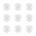 FASHEWELRY 10pcs Handmade Glass Trumpet Flower Beads Colorful Crystal Floral Spacers Bulk for Jewelry Bracelets Earring Craft Making (Clear AB) - color: Clear AB