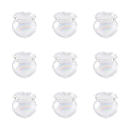 FASHEWELRY 10pcs Handmade Glass Trumpet Flower Beads Colorful Crystal Floral Spacers Bulk for Jewelry Bracelets Earring Craft Making (Clear AB) - color: Clear AB