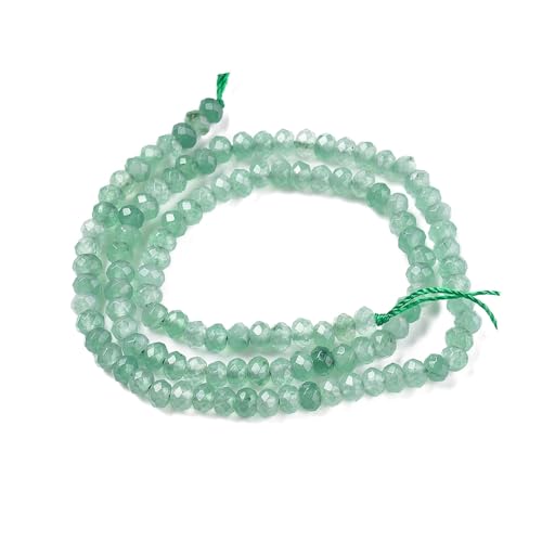 115pcs Faceted Natural Jade Stone Beads 4x2mm Dyed Stone Rondelle Disk Loose Spacer Beads for Jewelry Making Design Friendship Bracelet Necklace Keychain Lanyard Ornament, Medium Aquamarine - color: Medium Aquamarine
