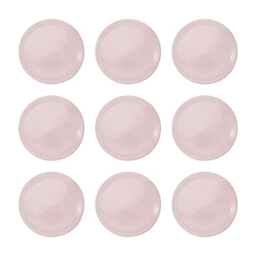 Fashewelry 10Pcs Natural Rose Quartz Cabochon Stone Round Beads 20mm Flat Back Gemstone Chakra Healing Crystal Cover Cabs for Jewelry Making - color: 3-Rose Quartz, size: 20x6mm