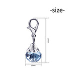 Aylifu Clip on Charms,24 Pieces Crystal Dangle Charms Pendant with Lobster Claw Clasp for Jewellery Making - 12 Colors - color: Silver