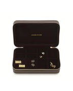 Heaven Mayhem Jewelry Travel Case – Structured Travel Organizer for Necklaces, Earrings & Rings – 8 Compartments with Soft Velvet Interior - style: Espresso Case