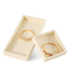 Dark Blue Jewelry Display Tray Ring Necklace Earring Bangle Organizer Multifunctional Storage Case for Jewelry Showcase (Long Empty Tray(beige)) - color: 22-Bracelet Chain Tray