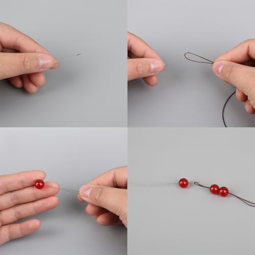 Beading Needles Set for DIY Jewelry Making, 5 Different Sizes, Handmade Bracelet and Necklace Threading Tool, 16cm Bottle with Blue Cap