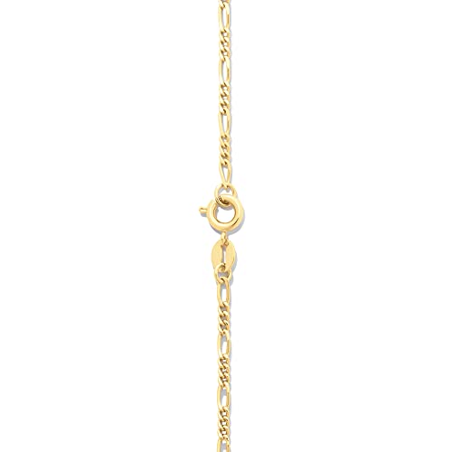 Amazon Essentials 14k Gold or Sterling Silver Plated Figaro Chain Necklace - color: Yellow Gold, size: 16", style: 2 mm