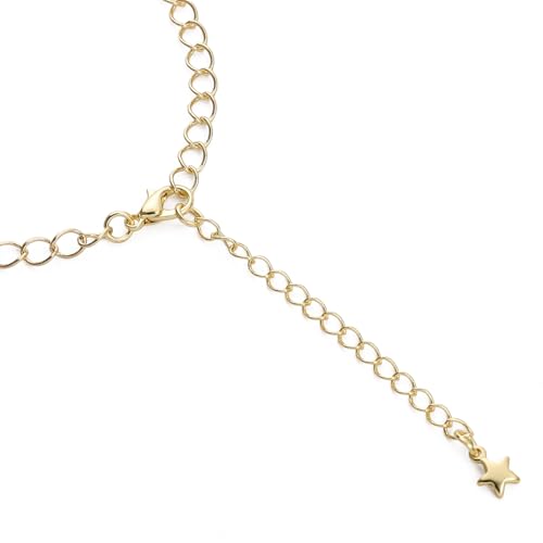 BEADIA 14K Gold Plated Extender Chains 75mm 20pcs 3D Star Extension Tail Chains for Jewelry Making Findings - color: 3D Star