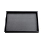 Black PU Leather Jewelry Display Flat Tray Ring Necklace Watch Organizer Display Tray (1 grid) - style: Flat Tray