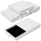 4 Pcs Jewelry Gift Box, 3.5×3.5x0.7Inch Cardboard Jewelry Boxes, Fancy Necklace Bracelet Earring Drawer Organizer Box, Kraft Empty Jewellery Boxes for Necklace Ring Earring Display Box(White) - color: White