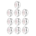 Clip Stopper Charms Sterling Silver Rondelle Spacer Bead Charm Stopper Charm for Pandora Charm Bracelets - color: Silver (10 pcs ）