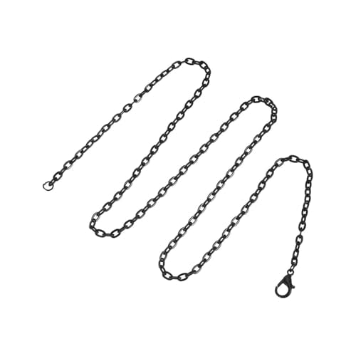 HARFINGTON 20 Pack 18 Inch Necklace Chains Bulk 3.2mm Black Plated Cable Chains with Lobster Clasps for Jewelry Making - color: Black, size: 18 Inch x 3.2mm