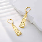 ALEXCRAFT 925 Sterling Silver Dangle Earrings for Women, 14K Gold Plated French Leverback Earrings, Hypoallergenic Lightweight Statement Hammer Square Bar Long Drop Earing for Women Trendy Jewelry - color: GoldA