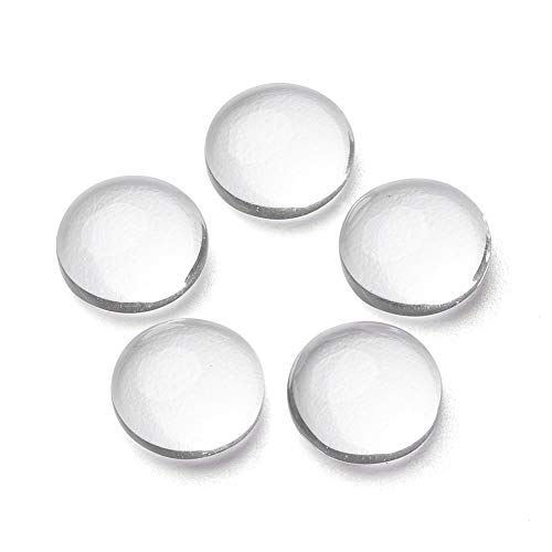 Craftdady 200Pcs Transparent Clear Glass Cabochons 8mm Flat Back Half Round Dome Tiles for Photo Pendant Jewelry Craft Making - color: Transparent Clear, size: 8mm Round