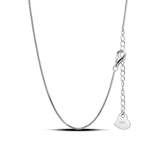 Dankadi Italian 925 Sterling Silver Necklace For Women 0.9mm Box Chain 1.3mm Rolo Chain O-Chain Lobster Claw Clasp - Pendant Chain - 16 "18" 20 "22" 24 "26" Jewelry Gift - color: Box Chain, size: 20 inches