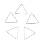 Adabele 50pcs Silver Triangle Beading Hoop Link Jewelry Findings 17mm Geometric Connector Open Back Bezel Frame for DIY Craft Jewelry Making CF72-2 - size: Triangle Shape (0.67 inch)
