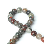 100Pcs Natural Stone 6mm African Blood Stone Round Loose Gemstone Energy Healing Beads Hole Size 1mm DIY Smooth Beads for Bracelet Necklace Earrings Jewelry Making - color: African Blood Stone, size: 6mm