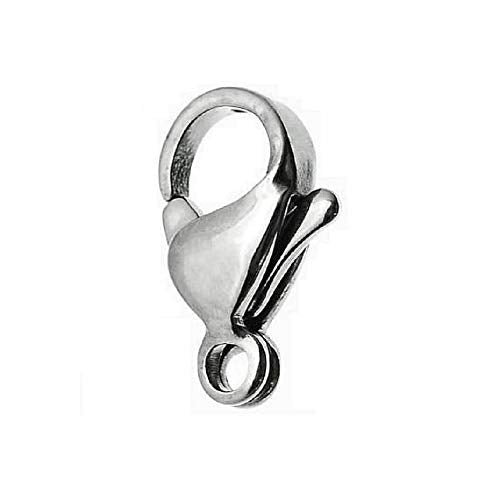 40 Piece Grade A 304 Stainless Steel Lobster Clasps Claw Clasps for Bracelet Necklace Jewelry Making Findings (9x15mm-8883) - size: 9x15mm