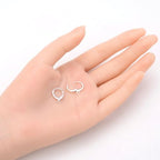 Adabele 100pcs Hypoallergenic Round Hoop Huggie Earring Hooks Leverback Ear Wire 14mm Sterling Silver Plated for DIY Craft Earrings Jewelry Making CF262-1 - color: Silver