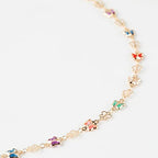 16.4 Feet Gold Plated Necklace Chain for Jewelry Making, Colorful Rhinestone Butterfly Cable Link Chain Bulk with Open Jump Rings and Lobster Clasps - color: Colorful Butterfly- Gold