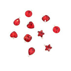 Song Xi Red Shape Random Charms For Jewelry Making Clear Crystal Charms Pendants Bracelets Necklace Earrings Bulk Keychain Arts And Crafts Diy Birthday Gifts For Women AB Color 12pcs - color: Random Shapes - Red