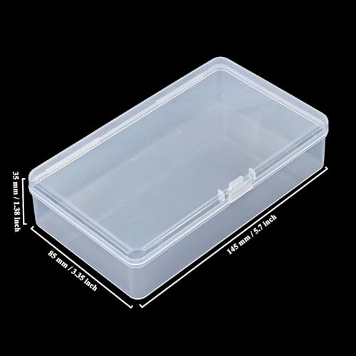 19 Pack Rectangular Clear Plastic Storage Containers Box with Hinged Lid for Beads and Other Small Craft Items (5.7 x 3.35 x 1.38 inch) - size: 5.7 x 3.35 x 1.38 inch