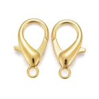 HDSupplies 50 Pieces - Lobster Clasps - Gold Tone - 21x12mm w/ 2mm Hole - color: Gold Tone, size: 21x12mm