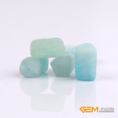 GEM-Inside 30Pcs 8x12mm Natural Blue Larmiar Quartz Gemstone Faceted Freeform Tube Column Chakra Beads for Jewelry Making Full 15" Strand Power Energy Healing Stone - color: Blue Larmiar