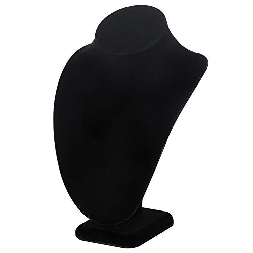 Polmart Modern Necklace Display Bust (Black Velvet, 10 ¼”H) - color: Black Velvet, size: 10 ¼”H