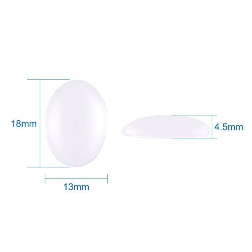 Craftdady 200Pcs Transparent Clear Glass Cabochons 18x13mm Flat Back Oval Dome Tiles Glass Cabs Covers for Photo Pendant Jewelry Craft Making - color: Transparent Clear, size: 18x13mm Oval